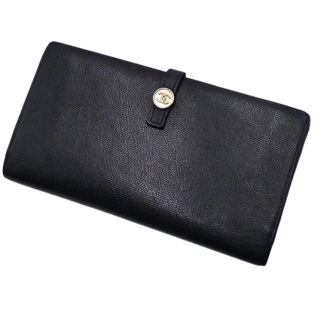 Chanel Wallet Cc Coco Button Biflong Wallet Black - image 4
